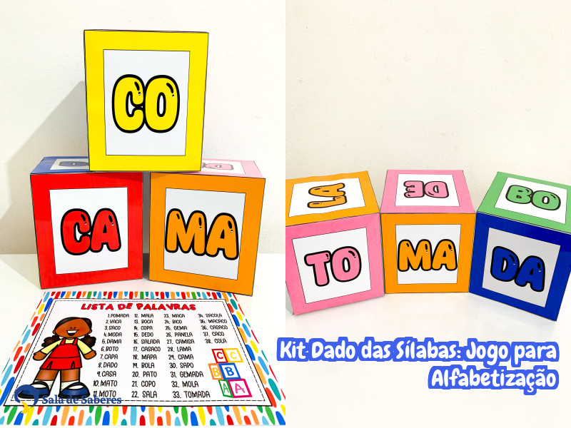 Imagem de Kit Dado das Sílabas: Jogo para Alfabetização