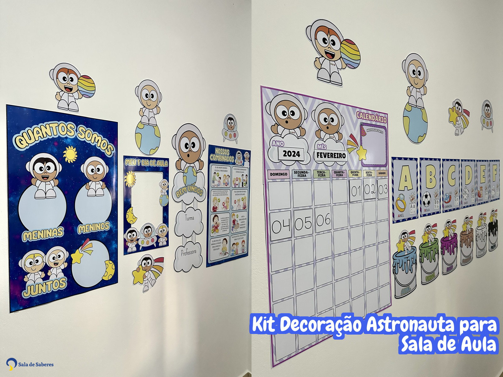 Preview de Kit Decoração Astronauta para Sala de Aula