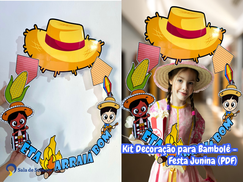 Imagem de Kit Decoração para Bambolê - Festa Junina (PDF)