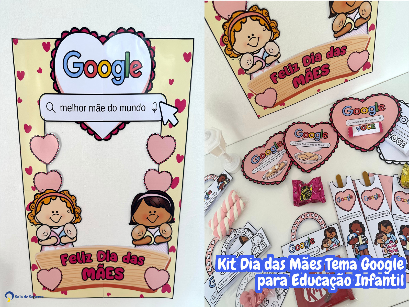 Preview de Kit Dia das Mães Tema Google para Educação Infantil