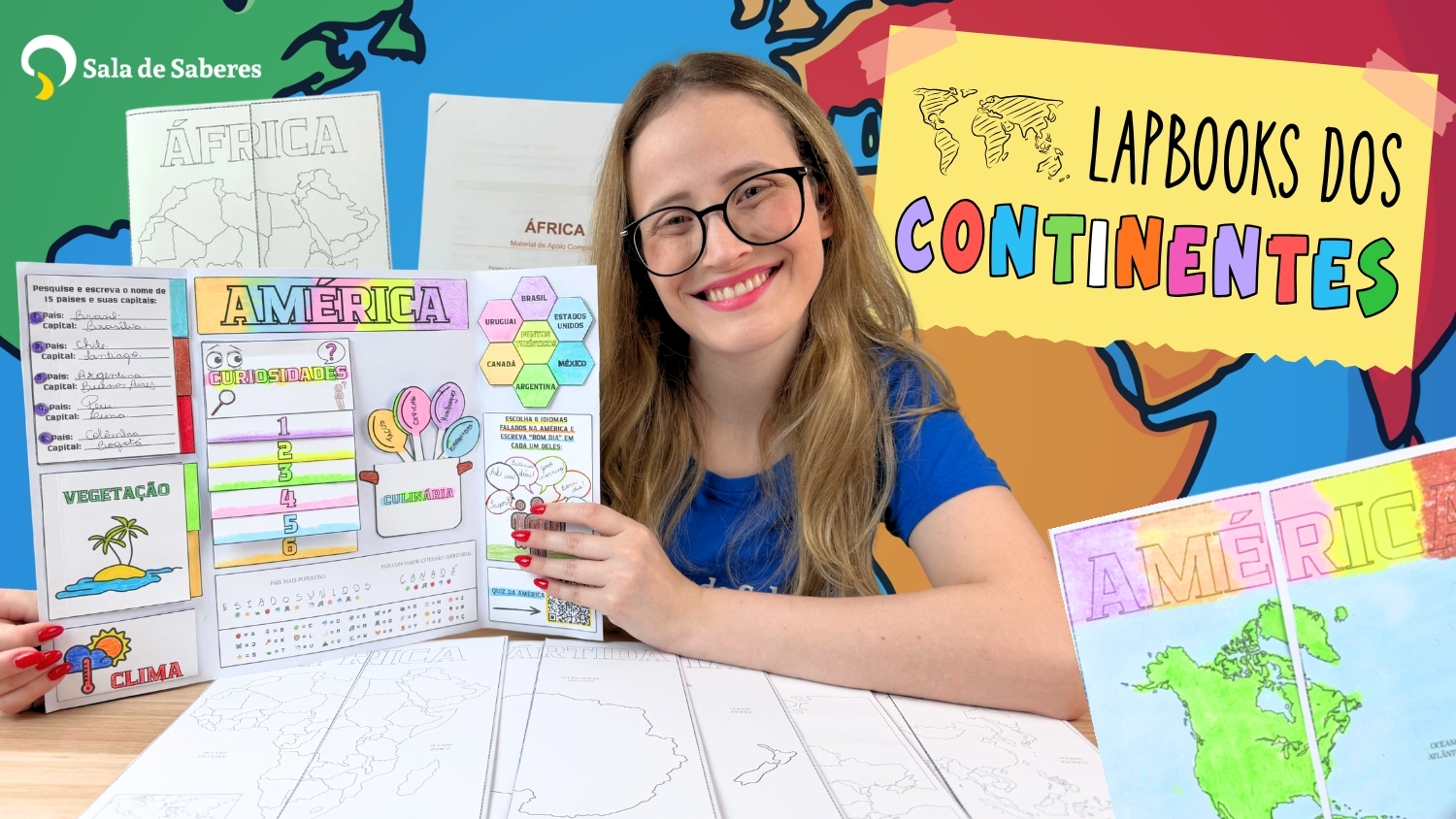 Imagem de Kit Continentes — 6 Lapbooks + Materiais de Apoio + Quizzes