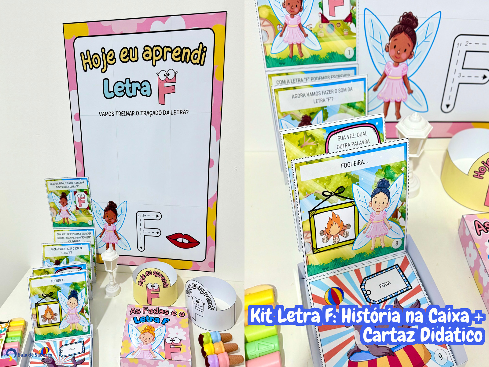 Preview de Kit Letra F: História na Caixa + Cartaz Didático