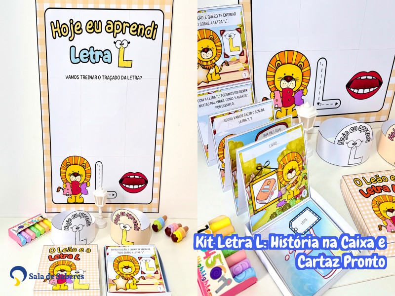 Imagem de Kit Letra L: História na Caixa e Cartaz Pronto