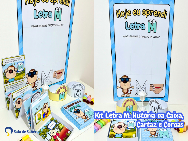 Imagem de Kit Letra M: História na Caixa, Cartaz e Coroas