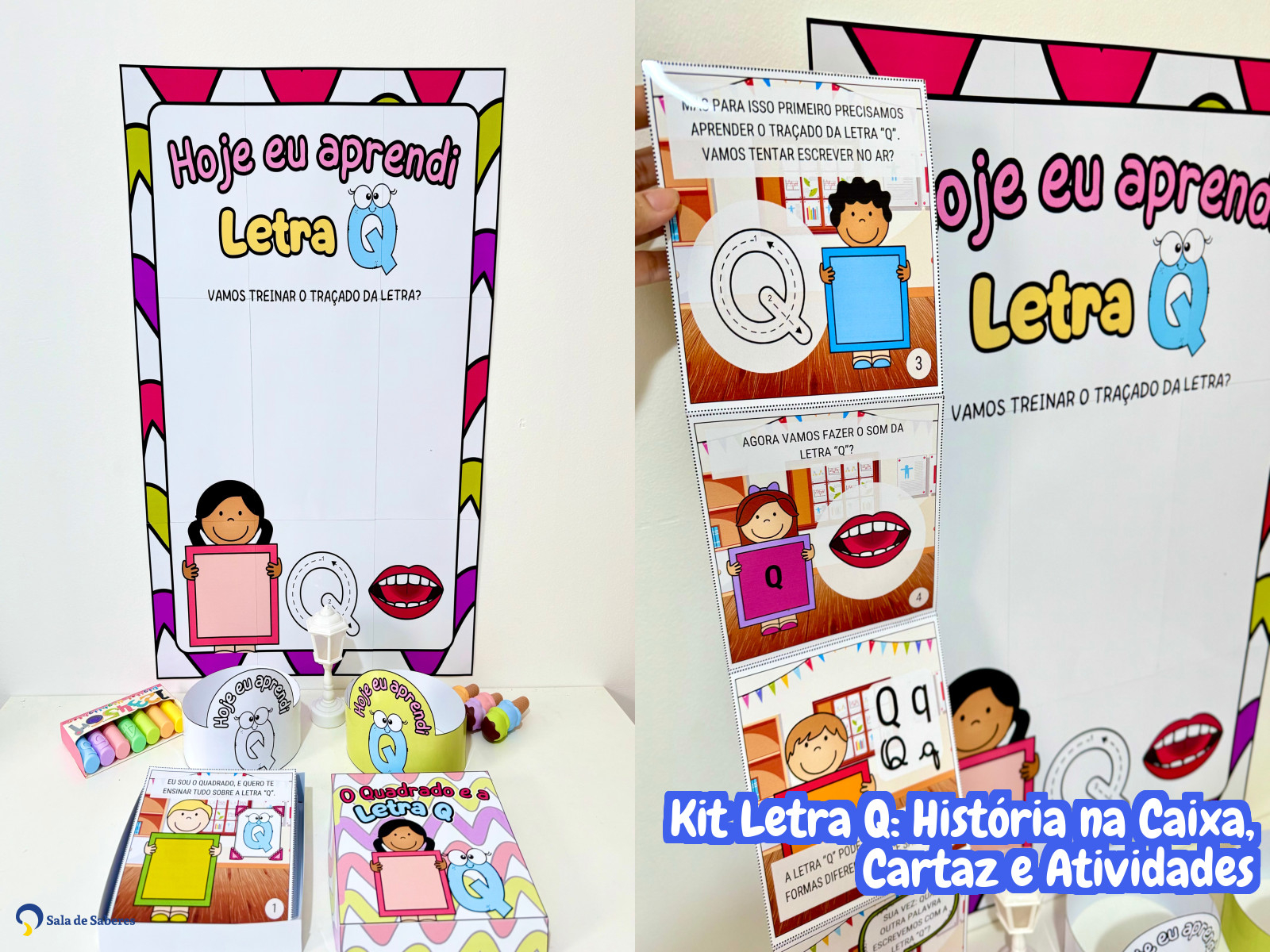 Preview de Kit Letra Q: História na Caixa, Cartaz e Atividades