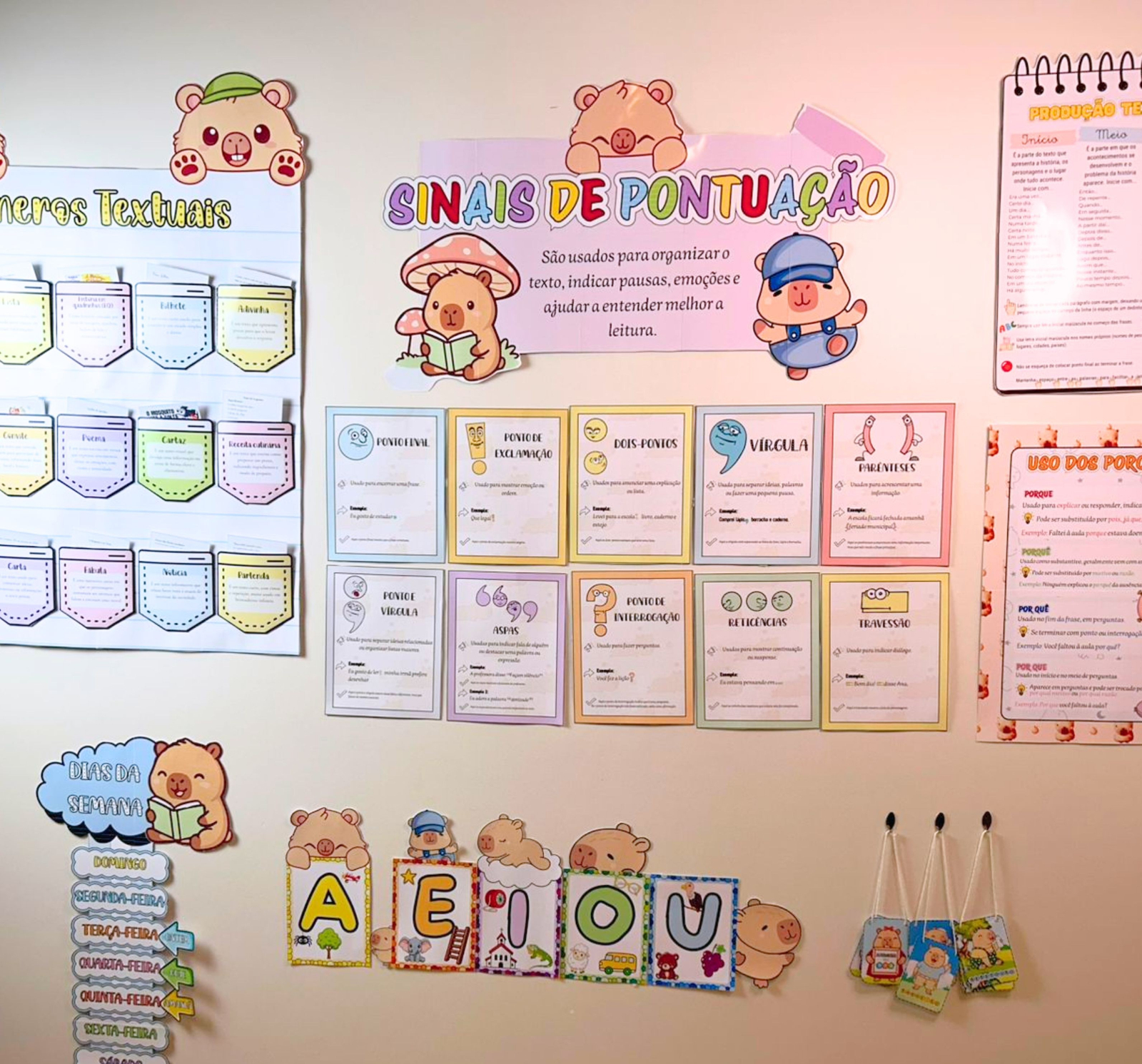 Imagem de Kit de Cartazes de Língua Portuguesa - Tema Capivara