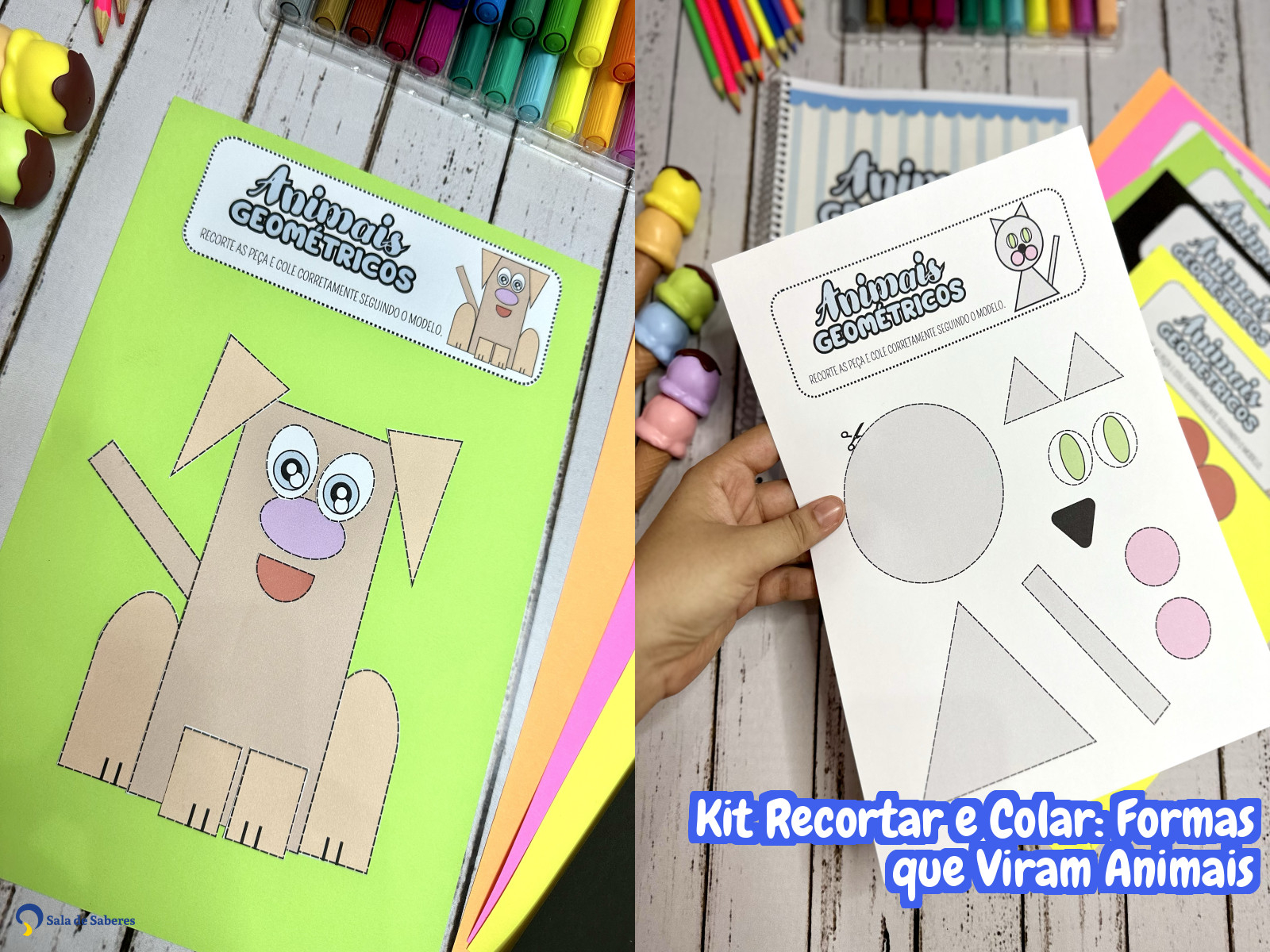 Preview de Kit Recortar e Colar: Formas que Viram Animais