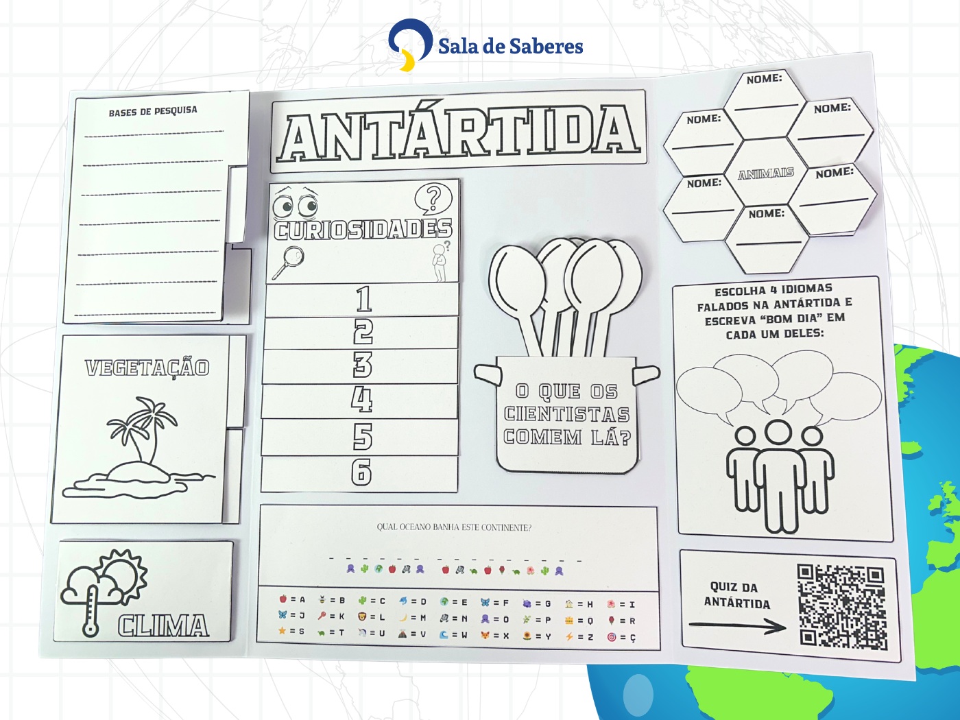 Preview de Lapbook da Antártida — Material Pedagógico Completo em PDF