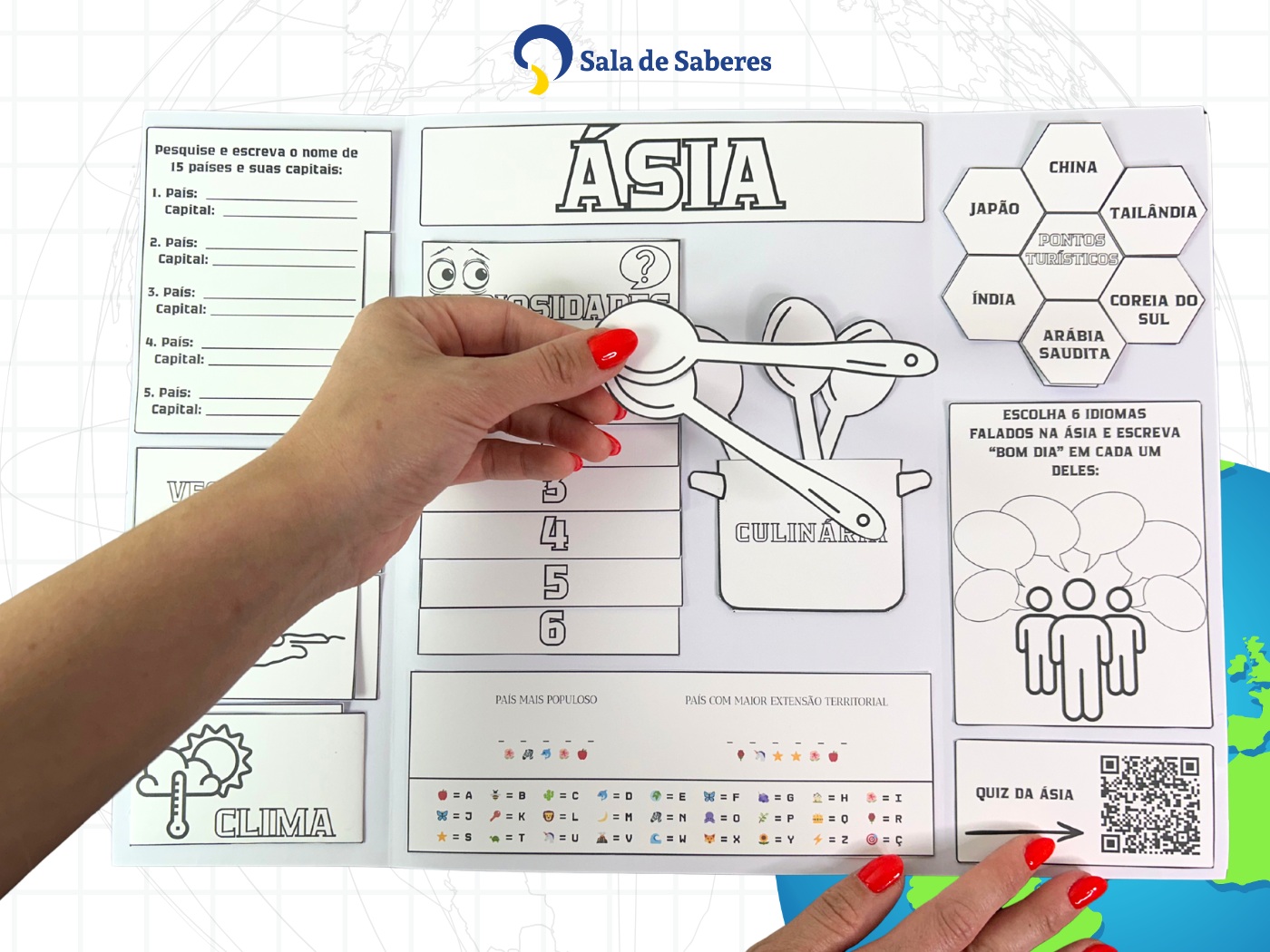 Preview de Lapbook da Ásia — Material Pedagógico Completo em PDF