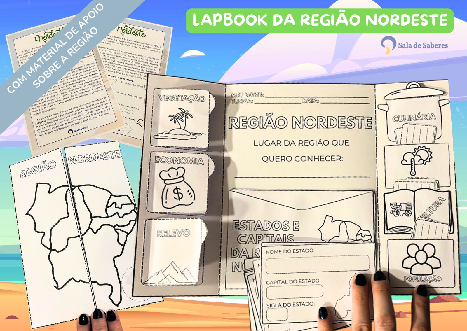 Imagem de Lapbook da Região Nordeste: Cultura, Geografia e Tradições