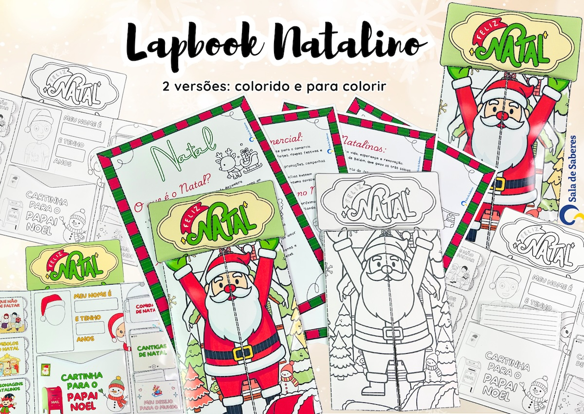 Preview de Lapbook Natalino: Colorido e Para Colorir