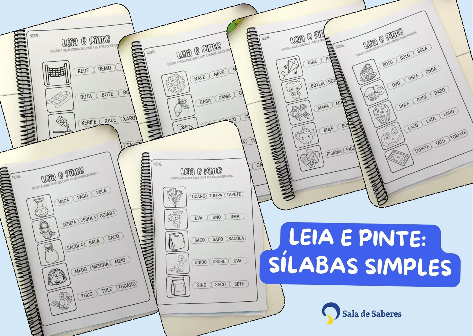 Preview de Leia e Pinte – Sílabas Simples: leitura inicial significativa