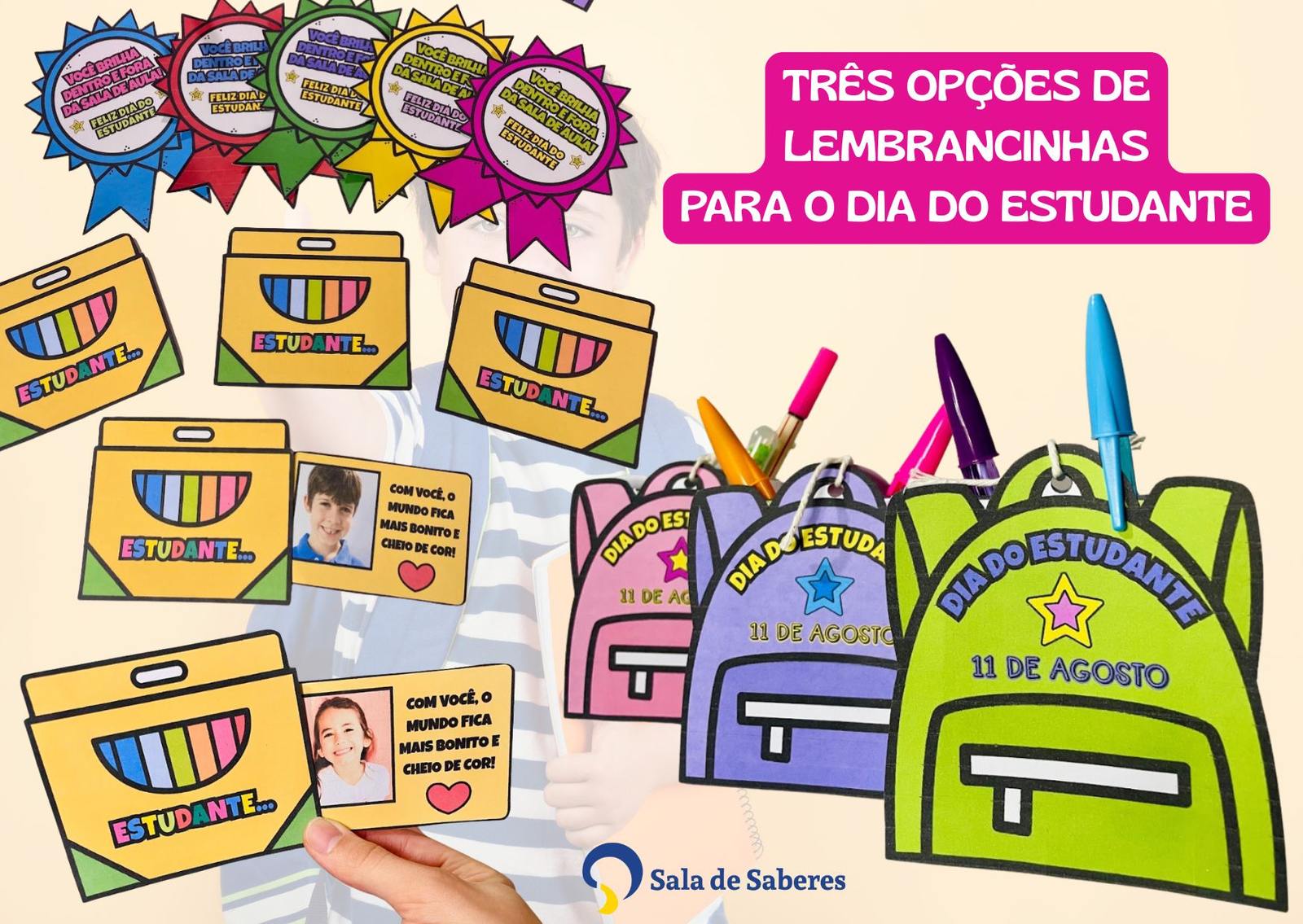 Imagem de Kit Dia do Estudante - 3 modelos de lembrancinhas 