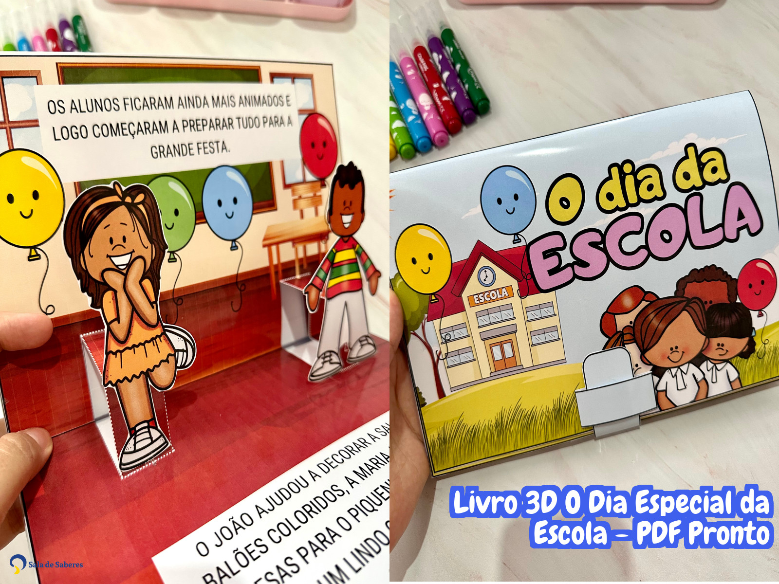 Preview de Livro 3D O Dia Especial da Escola - PDF Pronto