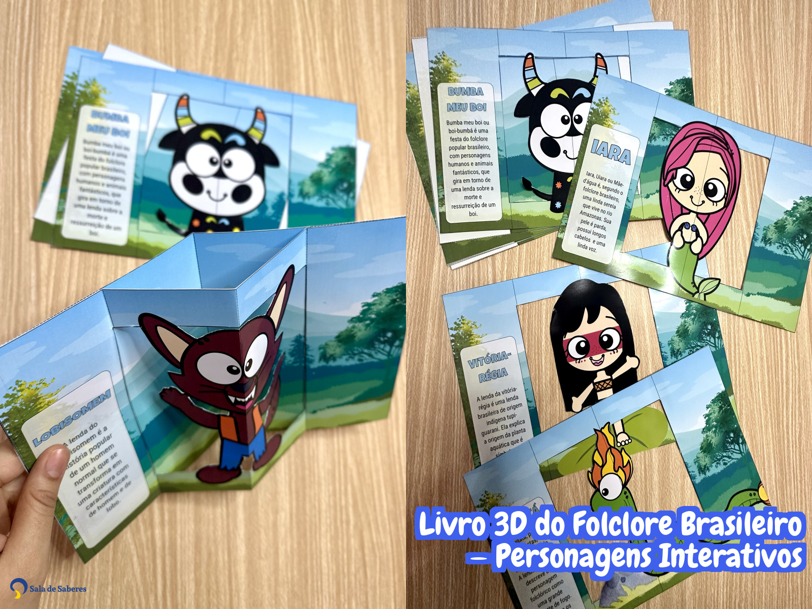 Preview de Livro 3D do Folclore Brasileiro — Personagens Interativos
