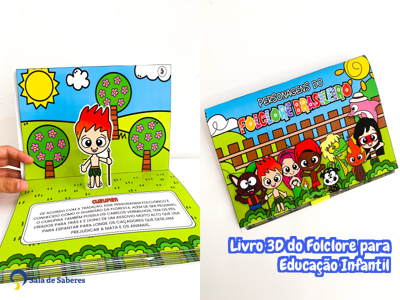 Imagem de Livro 3D do Folclore para Educação Infantil