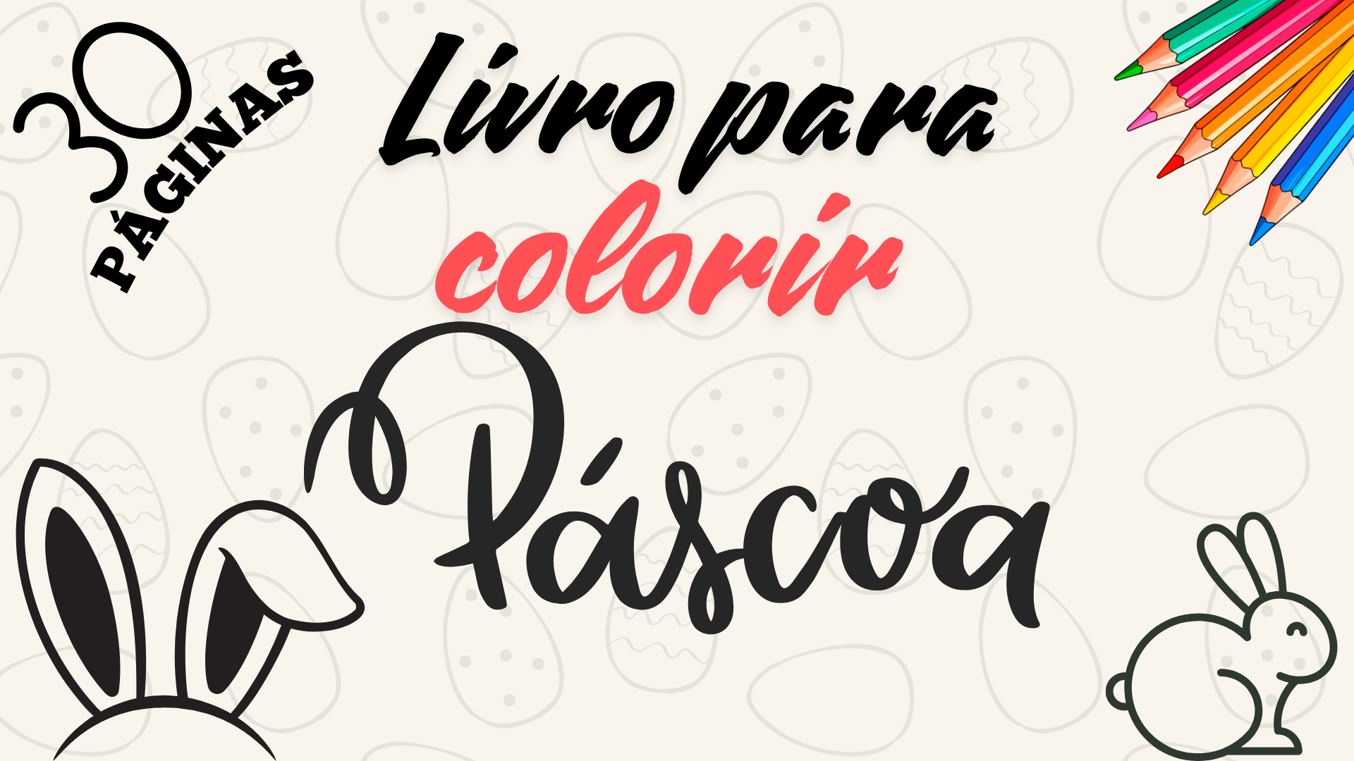 Imagem de Livro para Colorir de Páscoa – 30 Páginas