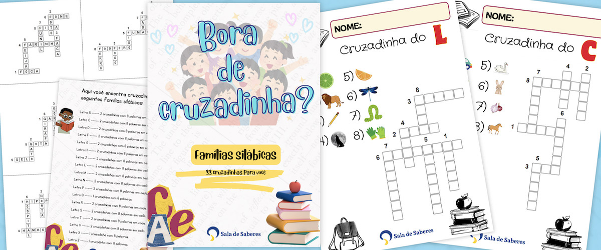 Preview de Livro de Cruzadinhas para Trabalhar as Famílias Silábicas