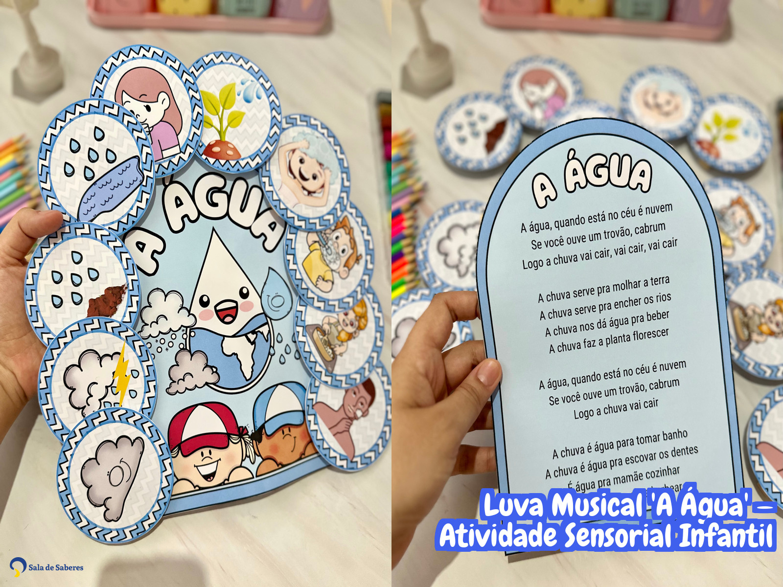 Preview de Luva Musical 'A Água' — Atividade Sensorial Infantil