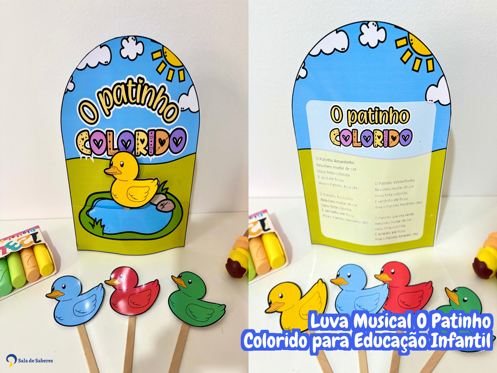 Preview de Luva Musical O Patinho Colorido para Educação Infantil