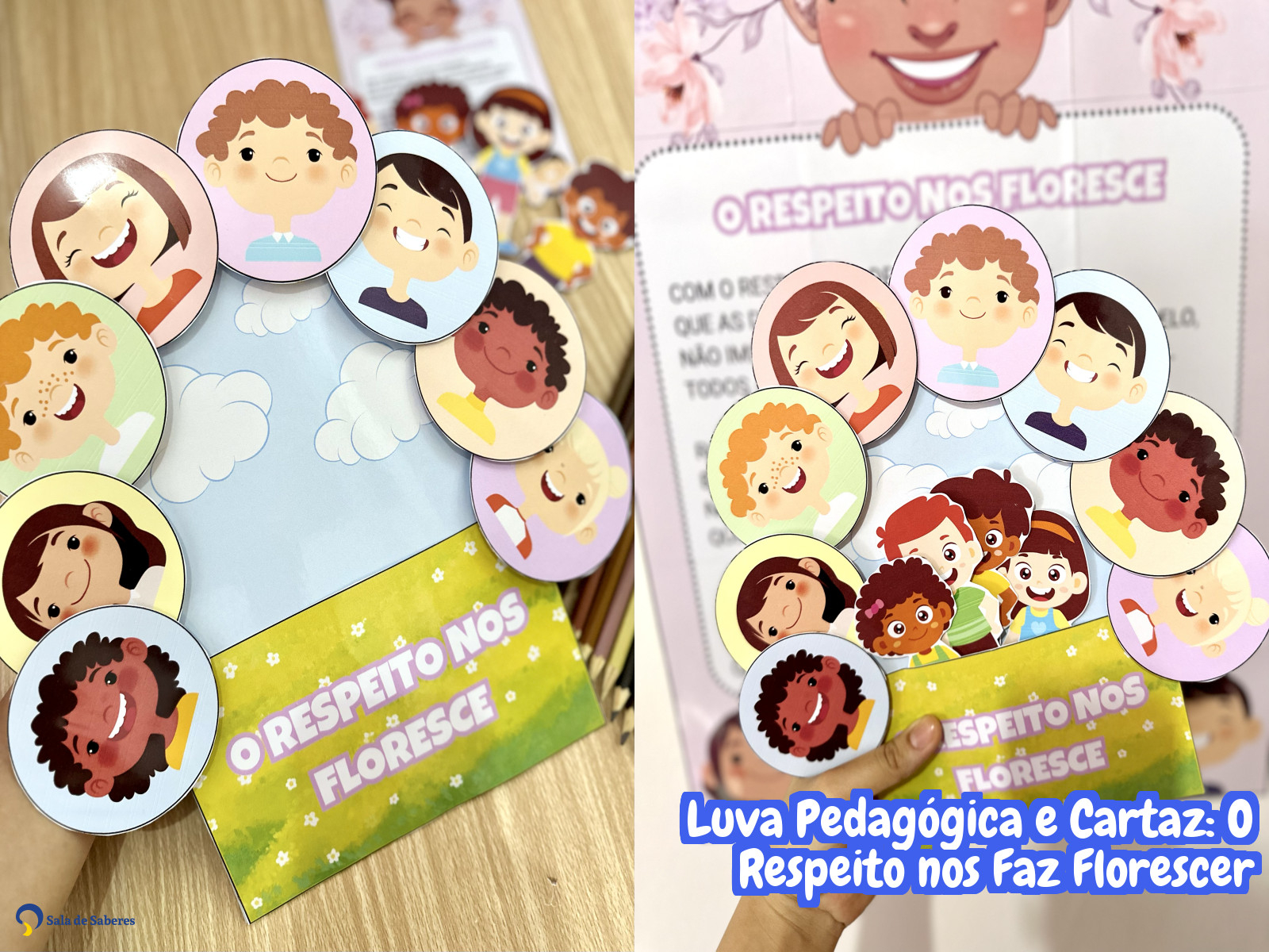 Preview de Luva Pedagógica e Cartaz: O Respeito nos Faz Florescer - Consciência Negra