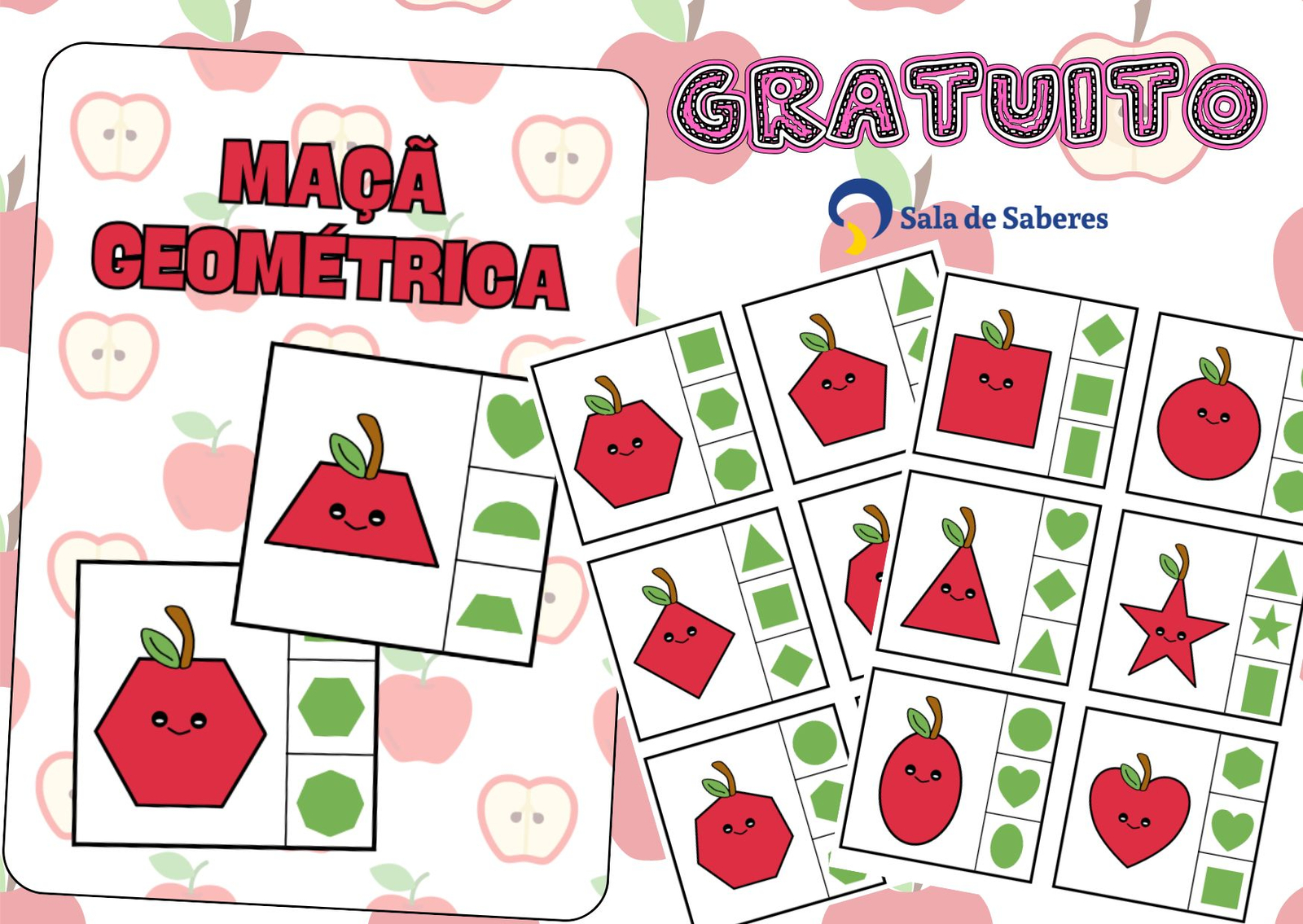 Imagem de Atividades Lúdicas com Formas Geométricas e Maçãs Educativas