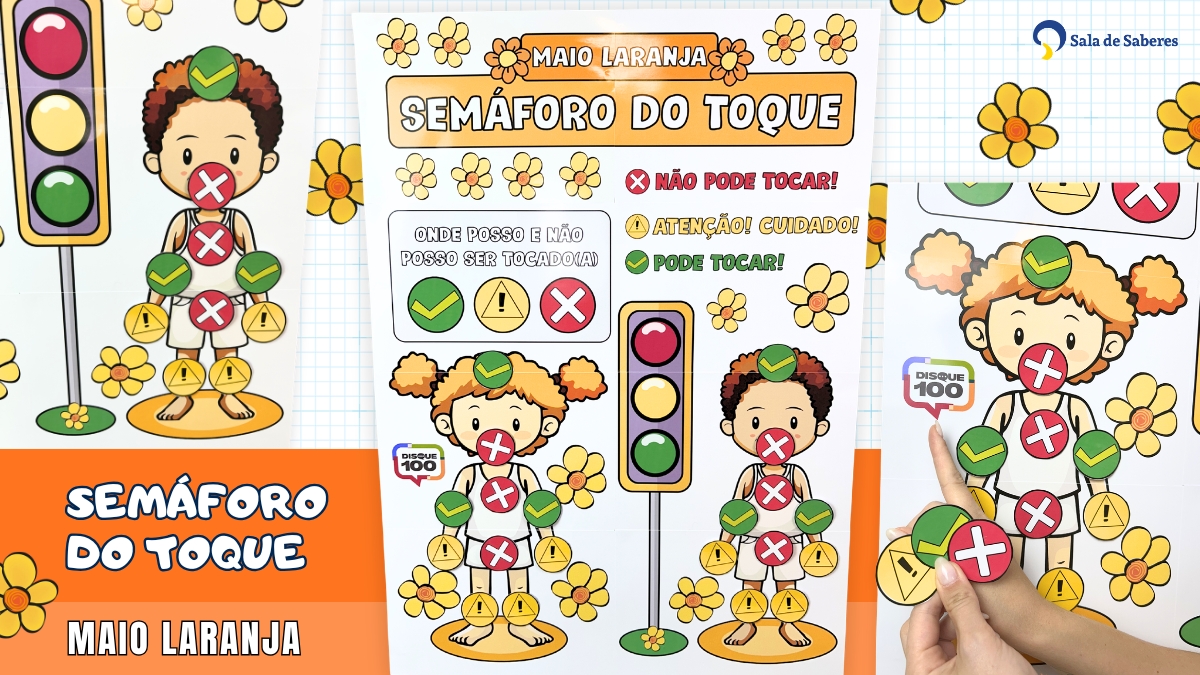 Imagem de Semáforo do Toque - Maio Laranja - Disque 100