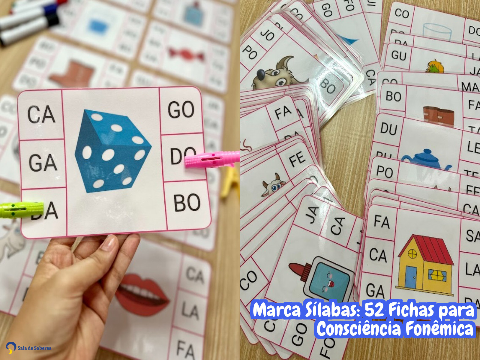 Preview de Marca Sílabas: 52 Fichas para Consciência Fonêmica