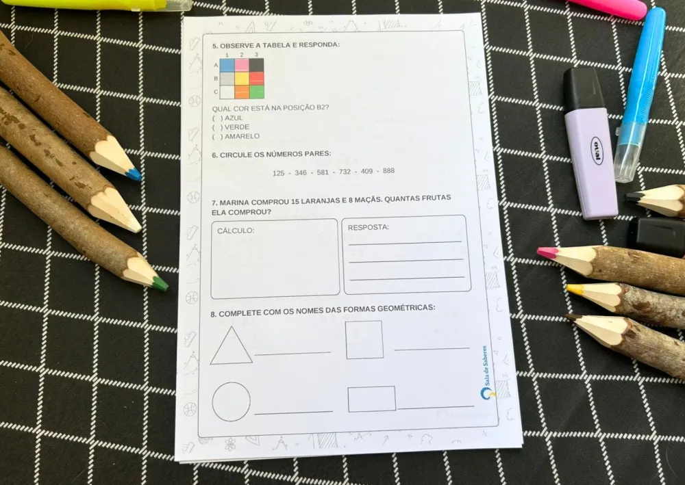Imagem 2 de Avaliação Diagnóstica - Sondagem - 3º ano - Matemática e LP