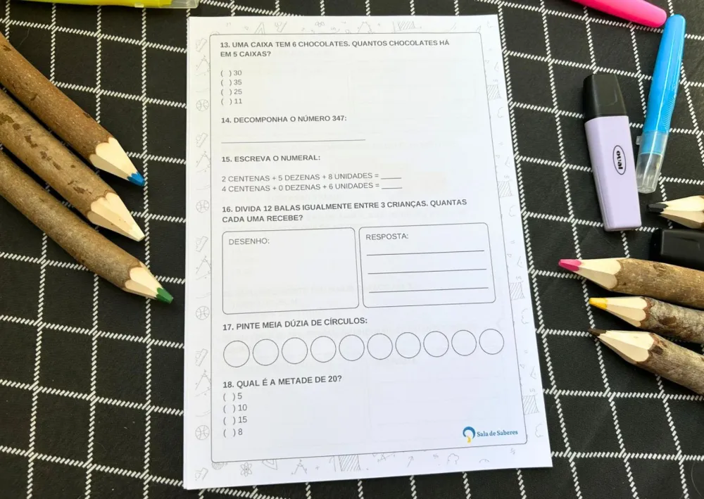 Imagem 8 de Avaliação Diagnóstica - Sondagem - 3º ano - Matemática e LP