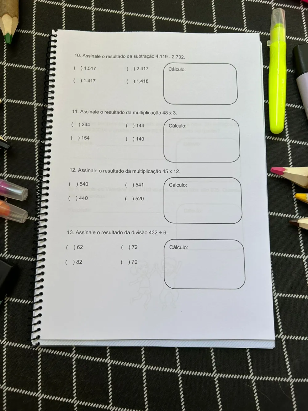 Imagem 4 de Avaliação Diagnóstica - Sondagem - 5º Ano - Matemática e LP