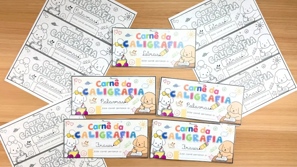Imagem 2 de Kit com 5 Carnês para Caligrafia Cursiva: Letras - Palavras e Frases