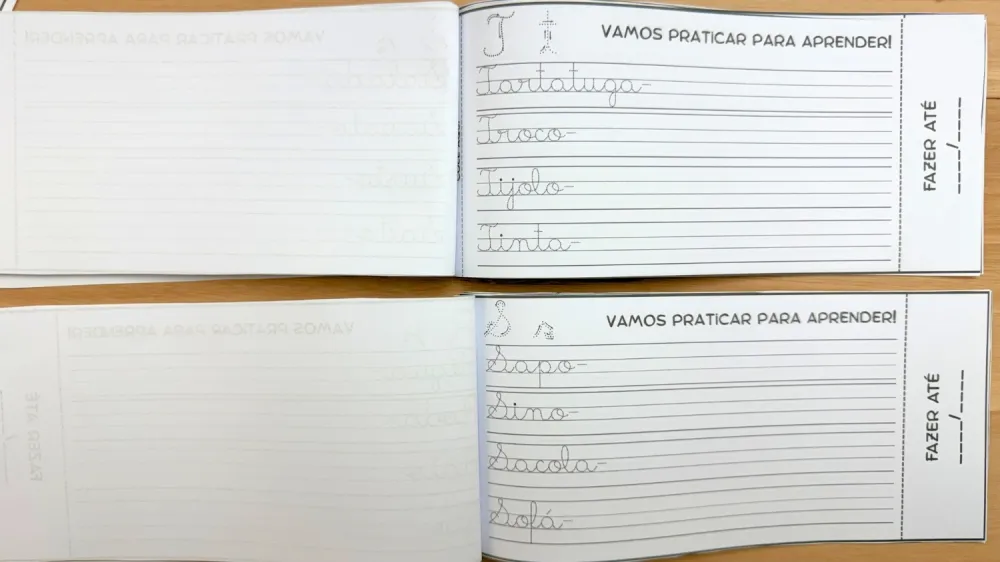 Imagem 10 de Kit com 5 Carnês para Caligrafia Cursiva: Letras - Palavras e Frases