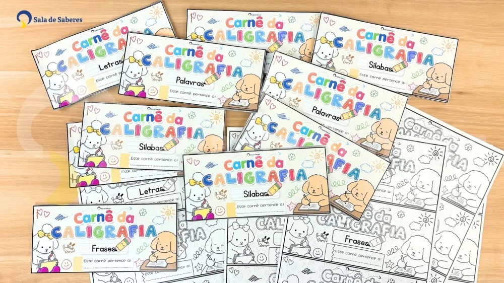 Imagem 2 de Kit de Carnês da Caligrafia em Letra de Imprensa