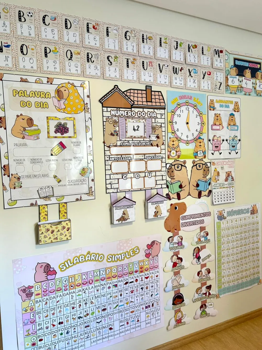 Imagem 2 de Kit Sala de Aula - Tema Capivara - 2026 - 29 Arquivos