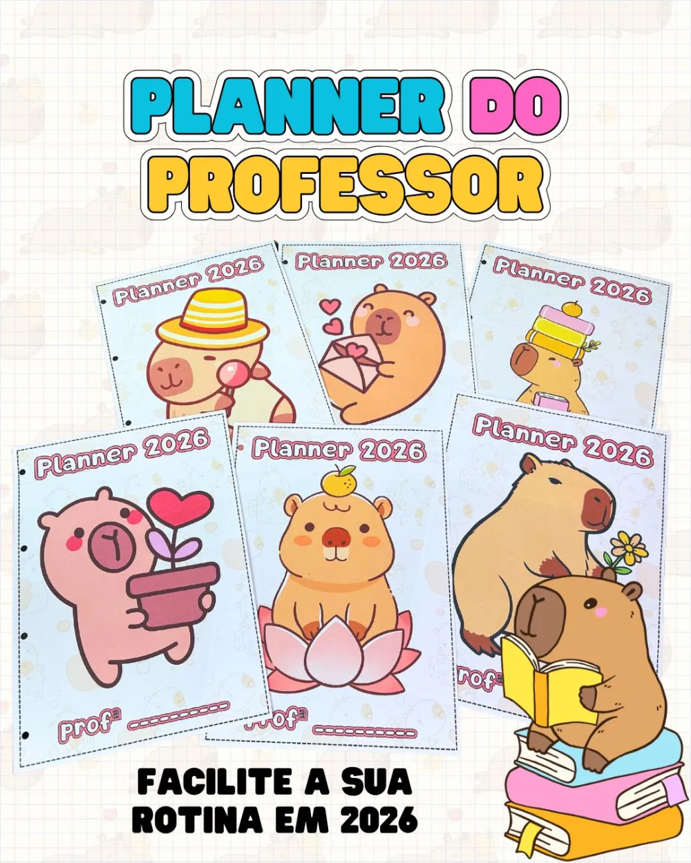 Imagem 8 de Kit Sala de Aula - Tema Capivara - 2026 - 29 Arquivos