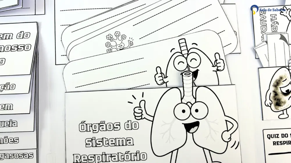 Imagem 12 de Lapbook Sistema Respiratório - PDF - Colorido e para colorir