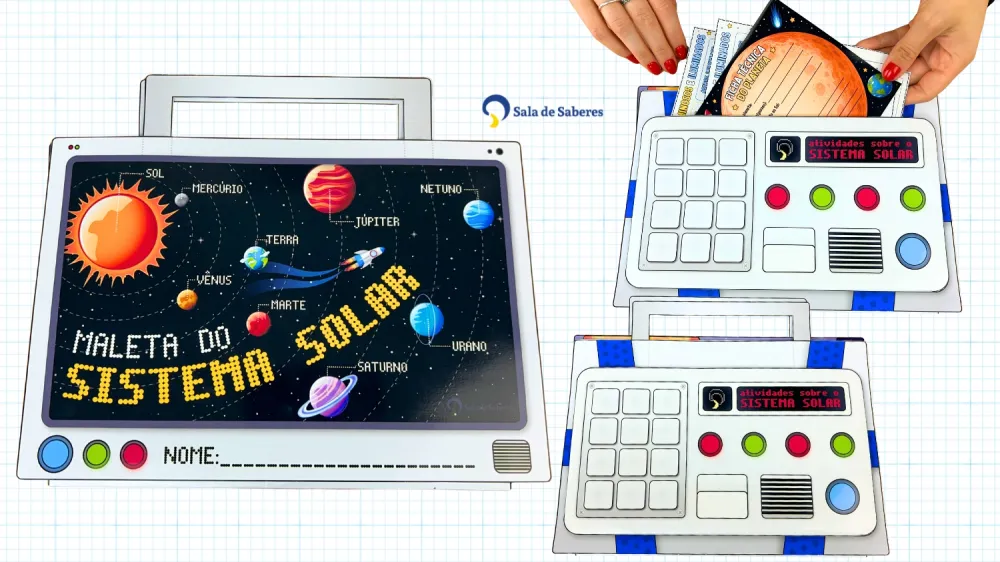 Imagem 3 de Maleta do Sistema Solar - Colorida e Para Colorir + atividades