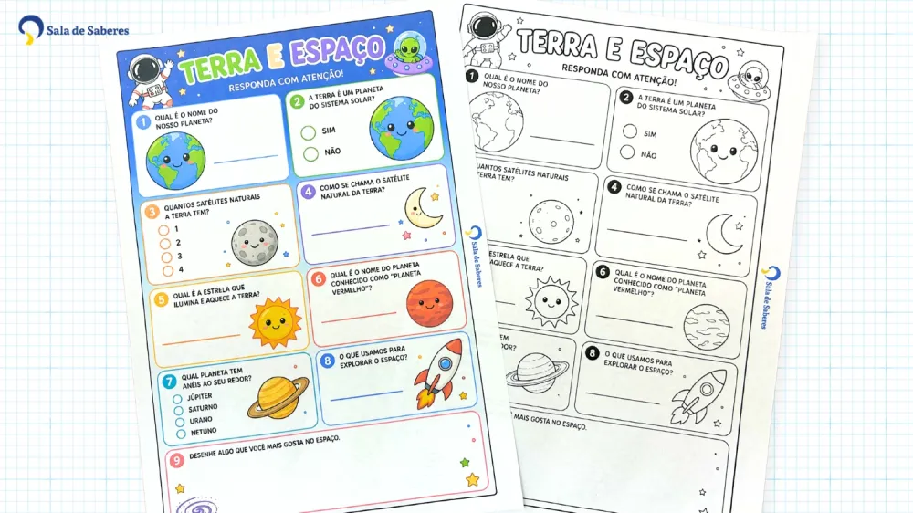 Imagem 35 de Maleta do Sistema Solar - Colorida e Para Colorir + atividades