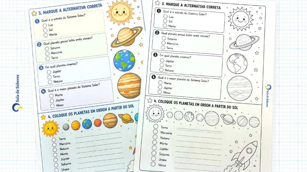Imagem 36 de Maleta do Sistema Solar - Colorida e Para Colorir + atividades