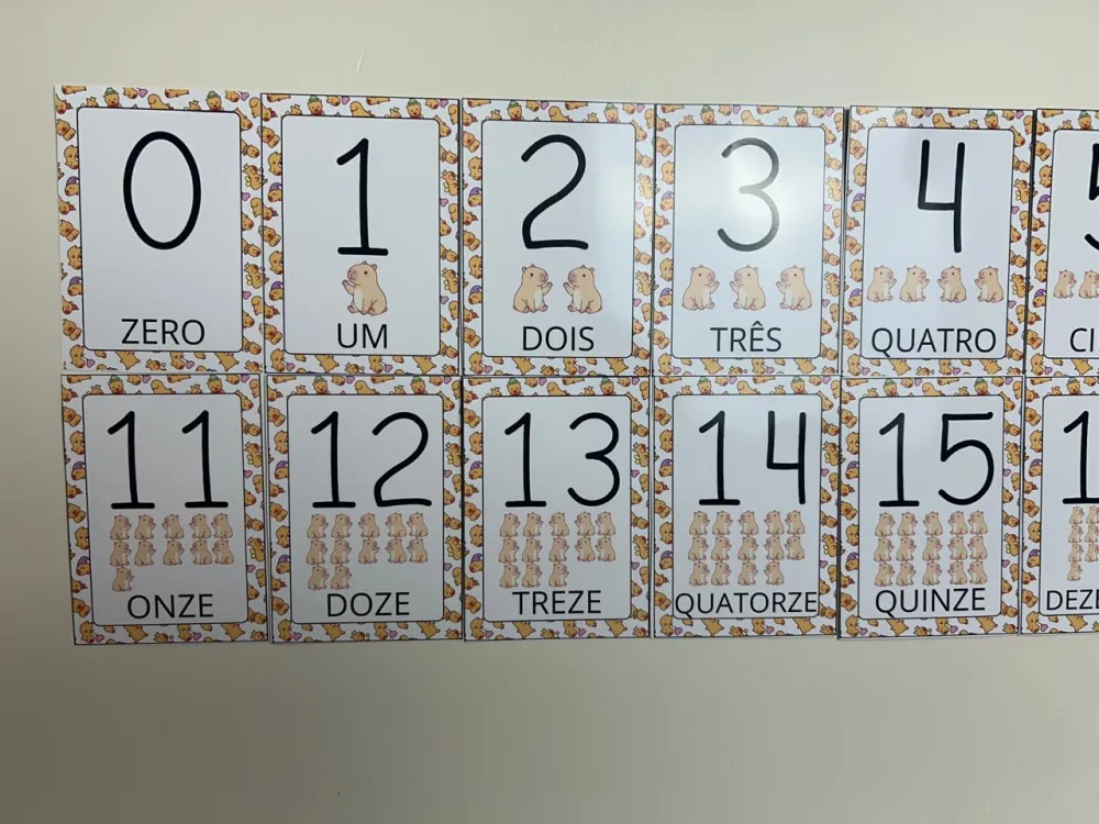 Imagem 2 de Números com Tema Capivara Coloridos do Zero ao Vinte