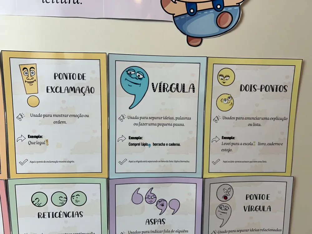 Imagem 2 de Painel Colorido de Sinais de Pontuação com Tema Capivara 