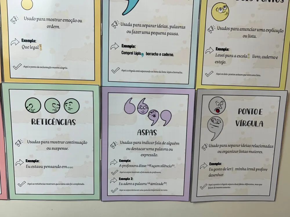 Imagem 4 de Painel Colorido de Sinais de Pontuação com Tema Capivara 