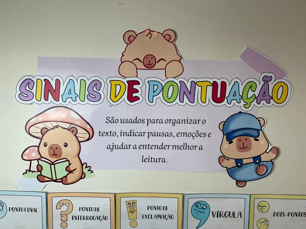 Imagem 5 de Painel Colorido de Sinais de Pontuação com Tema Capivara 