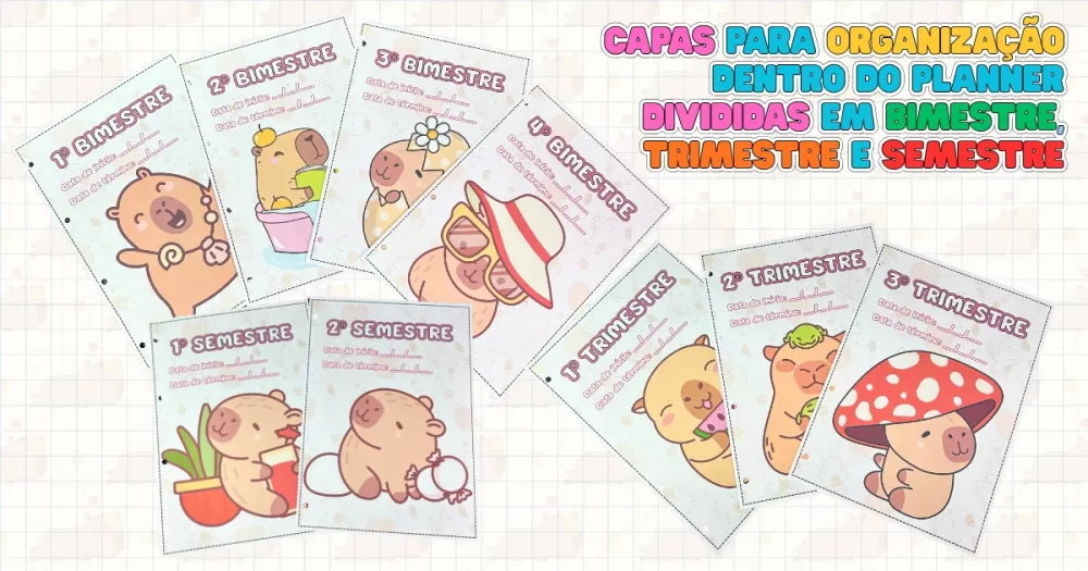 Imagem 3 de Planner do Professor - Tema Capivara - 2026
