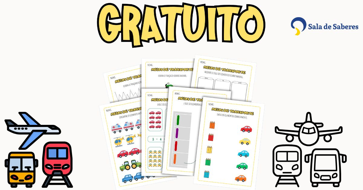 Imagem de Conjunto Completo de Atividades Sobre Meios de Transporte