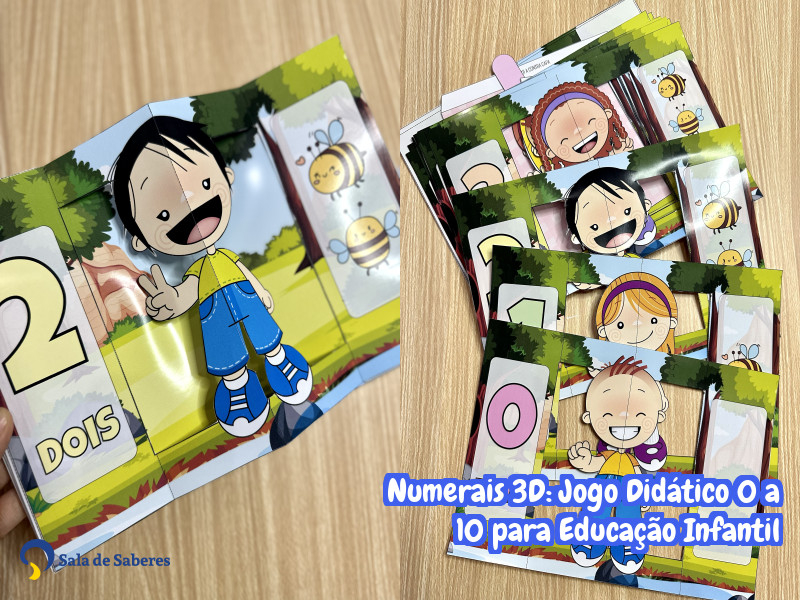 Imagem de Numerais 3D: Jogo Didático 0 a 10 para Educação Infantil