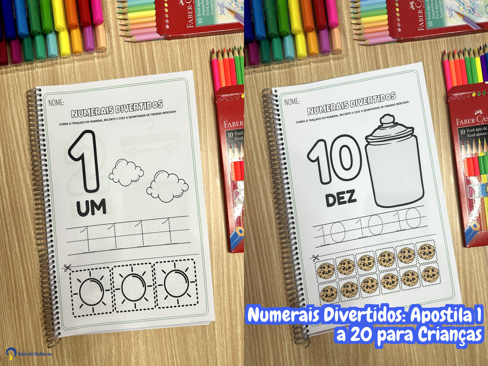 Preview de Numerais Divertidos: Apostila 1 a 20 para Crianças