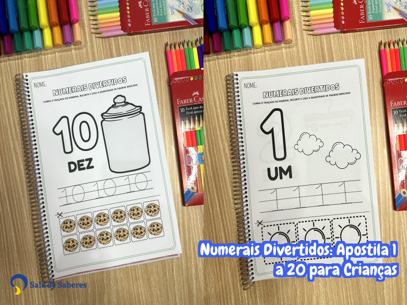 Imagem de Numerais Divertidos: Apostila 1 a 20 para Crianças