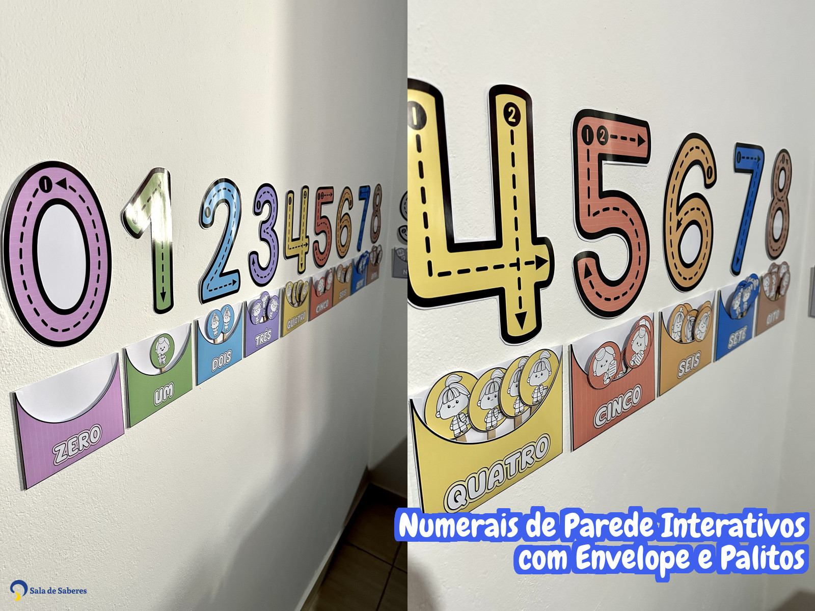 Preview de Numerais de Parede Interativos com Envelope e Palitos